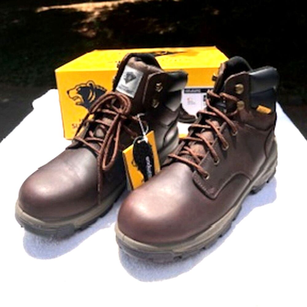 Size: 10 Women's Steel Toe Work Boots . Brown Iselburg . Herman Survivors . New